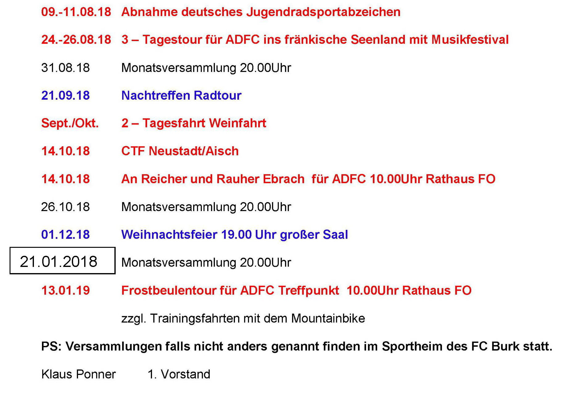 Termine Radsportverein Forchheim 2018 - Neu (1)
